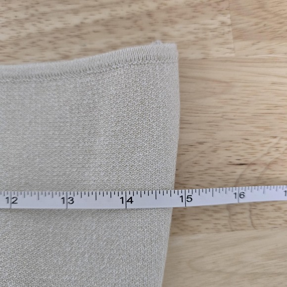 Lulus Dress Womens Medium White One Shoulder Midi Knit Metallic Belted Party S - Picture 5 of 10